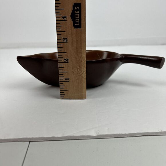 Genuine Mahogany Wood Leaf Shaped Bowl #14 Nut Candy Serving Dish Cold Food 8.5” - Picture 13 of 15